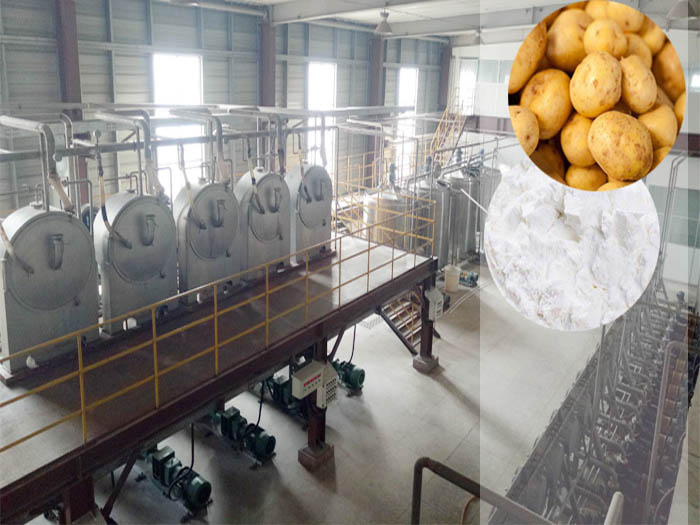Vue d'ensemble de l'usine de transformation de la fécule de pomme de terre