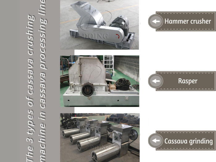 3 types différents de machines pour broyer le manioc