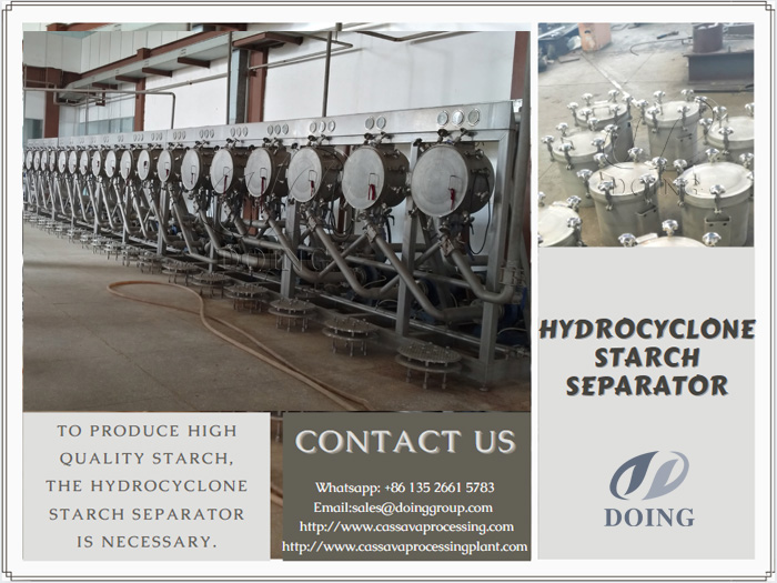 Caractéristiques du séparateur d'amidon Hydrocyclone